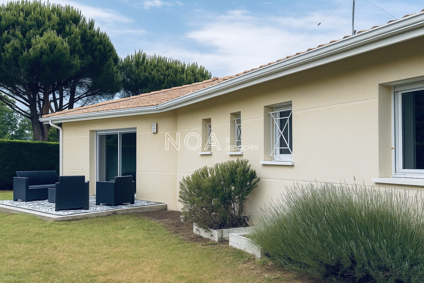 Maison de plain pied sur beau terrain